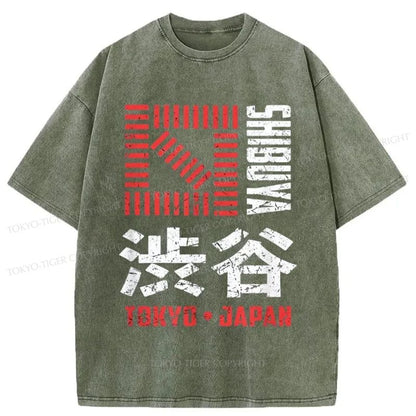 Tokyo-Tiger Shibuya Japan Washed T-Shirt