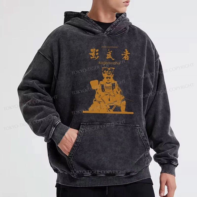 Tokyo-Tiger Japanese Shadow Samurai Washed Hoodie