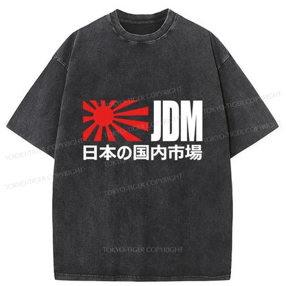 Tokyo-Tiger JDM Flag Logo Washed T-Shirt