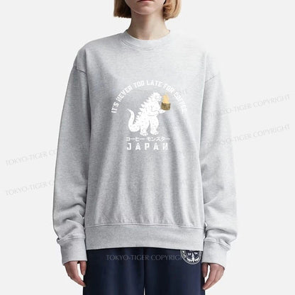 Tokyo-Tiger It Is Never Too Late For Coffee Sweatshirt