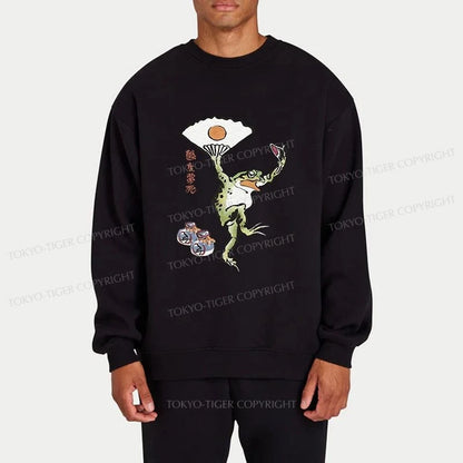 Tokyo-Tiger Dancing Frog Japanese Sweatshirt