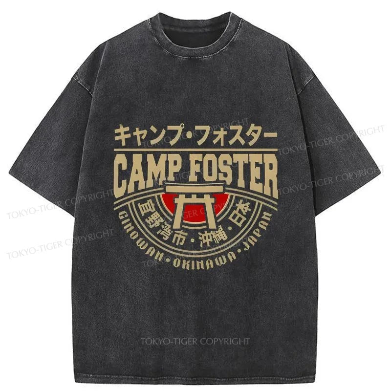 Tokyo-Tiger Camp Foster Okinawa Japanese Washed T-Shirt