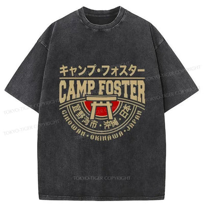 Tokyo-Tiger Camp Foster Okinawa Japanese Washed T-Shirt