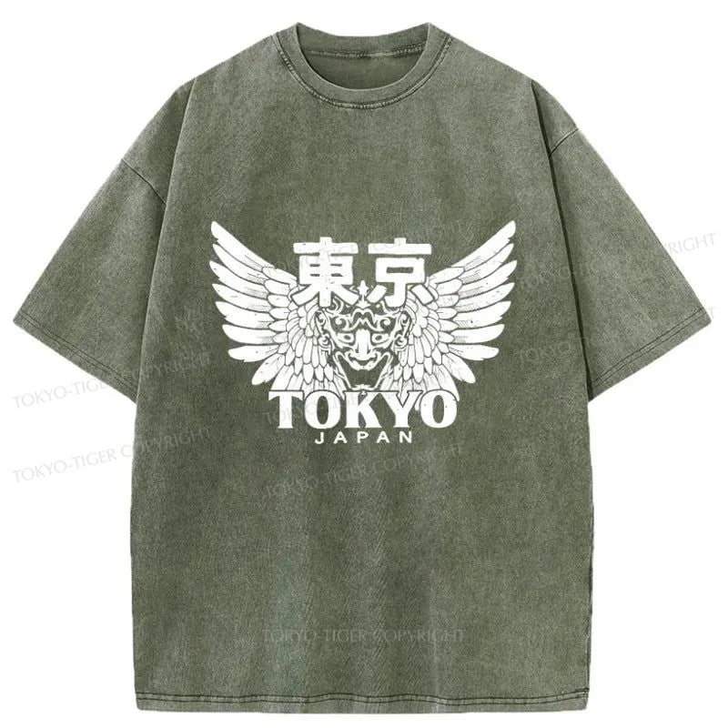 Tokyo-Tiger Japanese Tokyo Kanji Washed T-Shirt