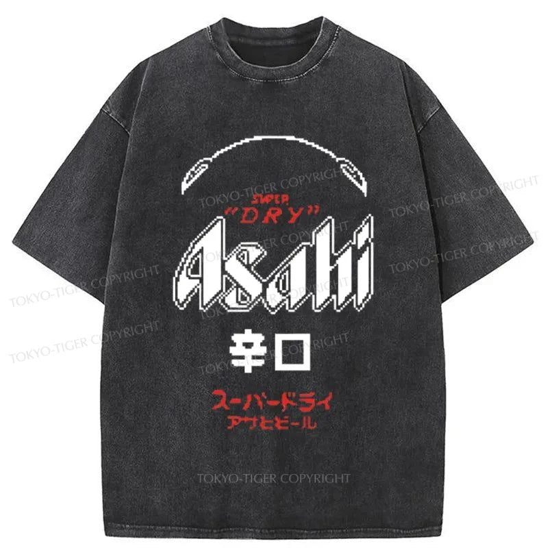 Tokyo-Tiger Asahi Beer Logo Washed T-Shirt