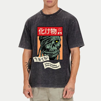 Tokyo-Tiger Mummy Bakemono Monsters Zombie Washed T-Shirt