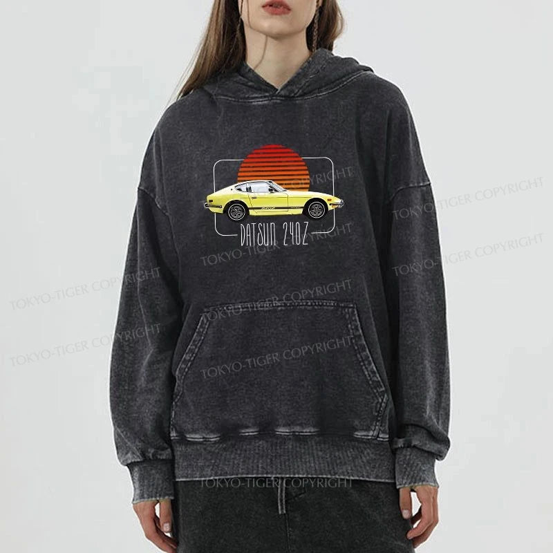 Tokyo-Tiger Datsun 240Z Retro Classic Car Washed Hoodie