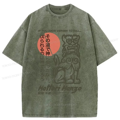 Tokyo-Tiger Hattori Hanzo Japanese Washed T-Shirt