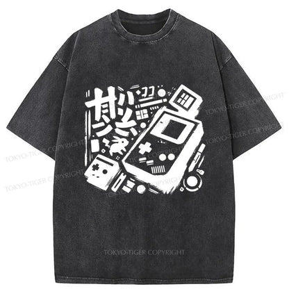 Tokyo-Tiger Games Console Japanese Washed T-Shirt