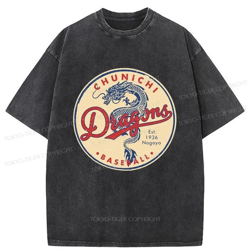 Tokyo-Tiger Chunichi Dragons Washed T-Shirt