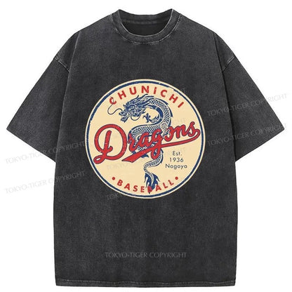 Tokyo-Tiger Chunichi Dragons Washed T-Shirt