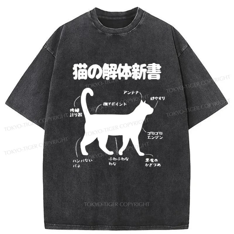 Tokyo-Tiger The Parts Of The Cat Washed T-Shirt