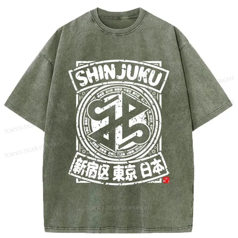 Tokyo-Tiger Shinjuku Tokyo City Japan Washed T-Shirt