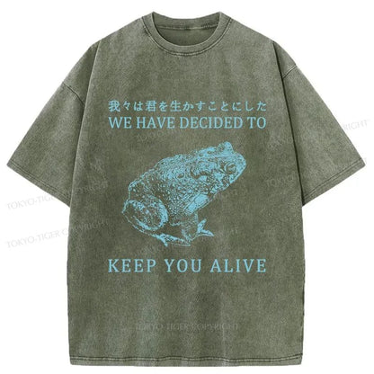 Tokyo-Tiger Keep Alive Frog Washed T-Shirt