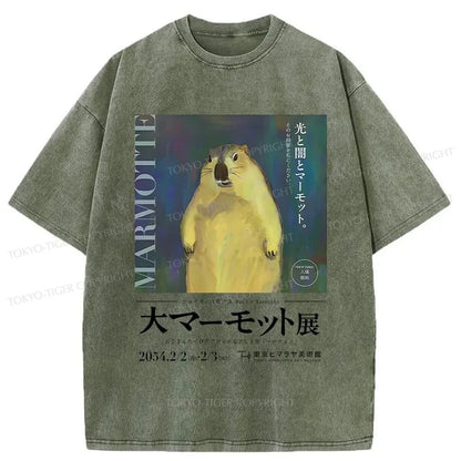 Tokyo-Tiger The Great Marmot Exhibition Washed T-Shirt