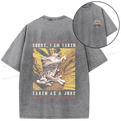 Tokyo-Tiger The Tragic Frog Japanese Front Back Washed T-Shirt