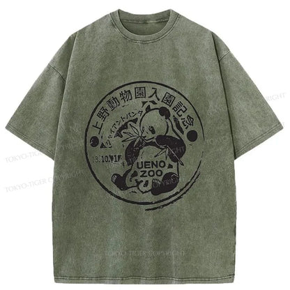 Tokyo-Tiger Ueno Zoo Panda Label Washed T-Shirt