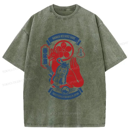 Tokyo-Tiger Rice Wine Japanese Washed T-Shirt