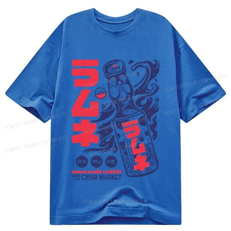 Tokyo-Tiger Ramune Print Japanese Classic T-Shirt