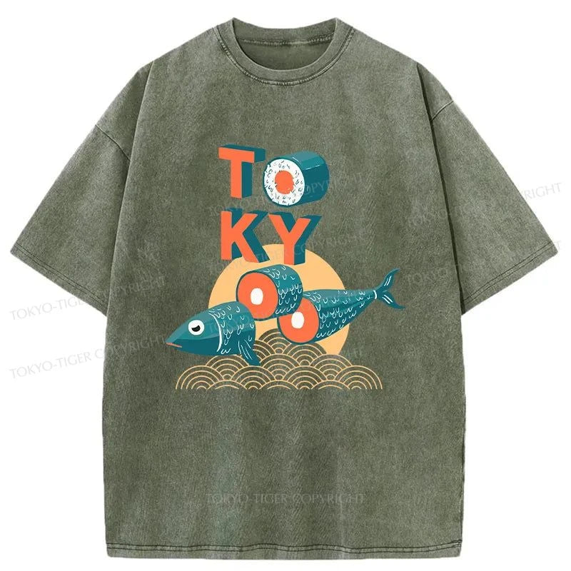 Tokyo-Tiger Japanese Tokyo Tuna Washed T-Shirt