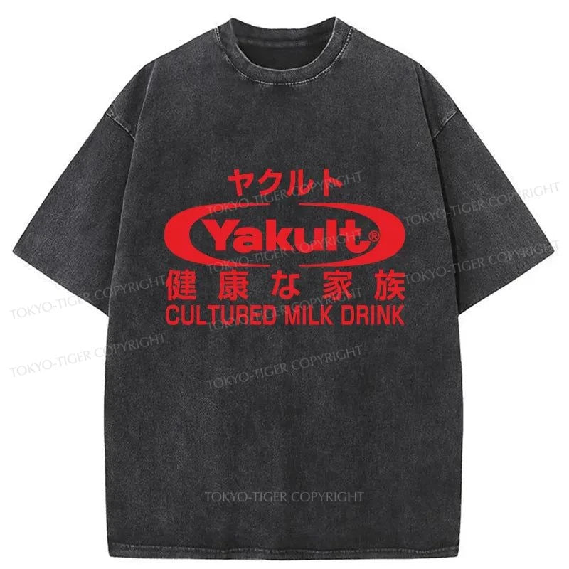 Tokyo-Tiger Yakult Logo Washed T-Shirt