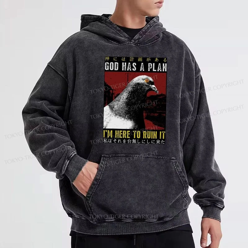 Tokyo-Tiger Pigeons That Want To Break The Plan Washed Hoodie