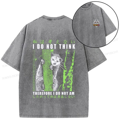 Tokyo-Tiger Stupid Possum Japan Front Back Washed T-Shirt