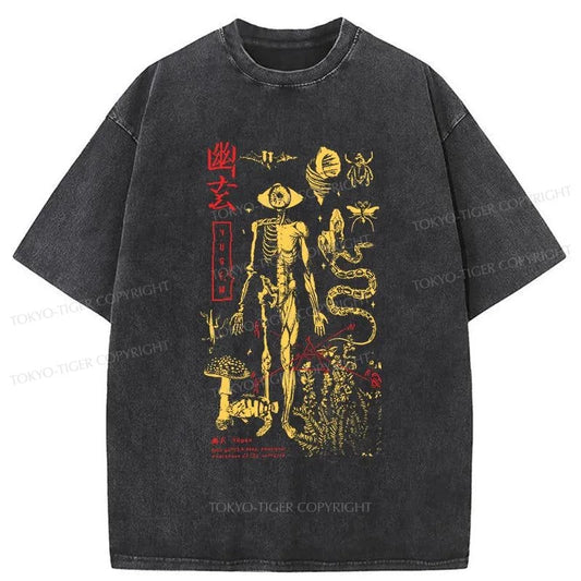 Tokyo-Tiger Spooky Ghost Japanese Washed T-Shirt