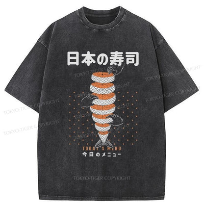 Tokyo-Tiger Today's Menu Washed T-Shirt