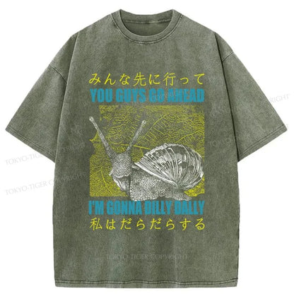 Tokyo-Tiger Slow Snail Japanese Washed T-Shirt