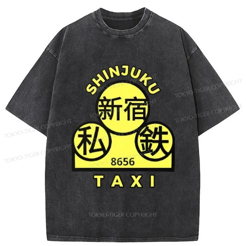 Tokyo-Tiger Shinjuku Taxi Washed T-Shirt