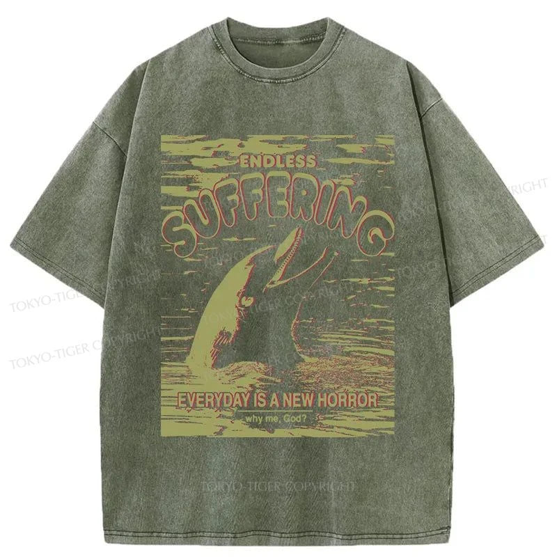 Tokyo-Tiger Frightened Dolphin Washed T-Shirt