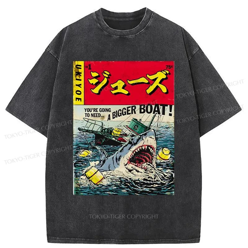 Tokyo-Tiger Killer Shark Poster Washed T-Shirt