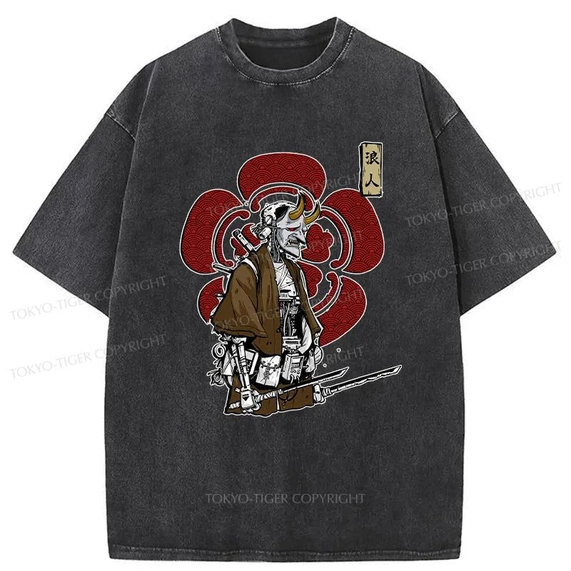 Tokyo-Tiger Japanese Ronin Washed T-Shirt