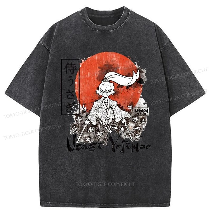 Tokyo-Tiger Usagi Yojimbo Kanji Red Sun Washed T-Shirt