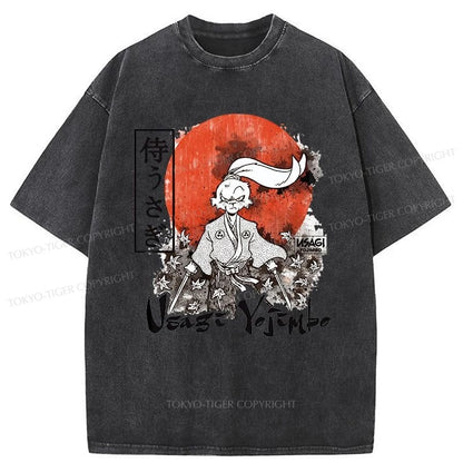 Tokyo-Tiger Usagi Yojimbo Kanji Red Sun Washed T-Shirt