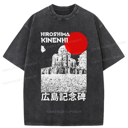 Tokyo-Tiger Hiroshima Memorial Japanese Washed T-Shirt