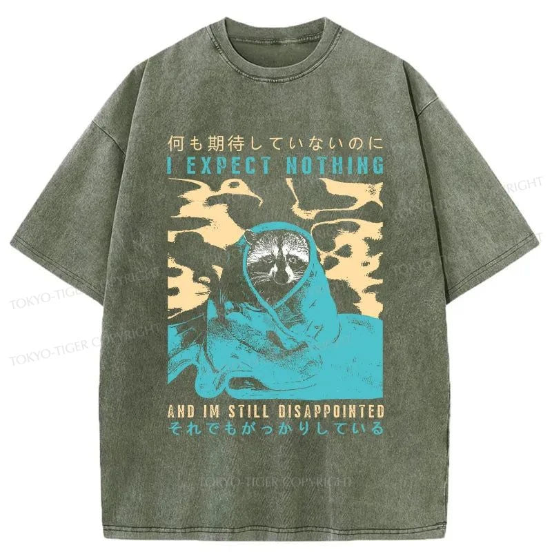 Tokyo-Tiger Disappointed Raccoon Japan Washed T-Shirt