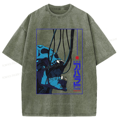 Tokyo-Tiger Skeleton Robot Japanese Washed T-Shirt