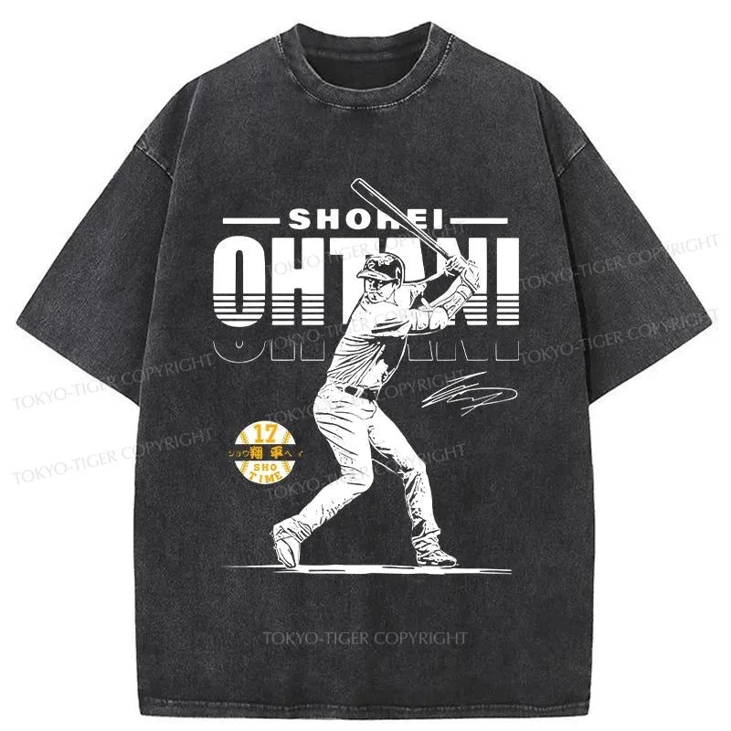 Tokyo-Tiger Retro Shohei Ohtani Japan Washed T-Shirt