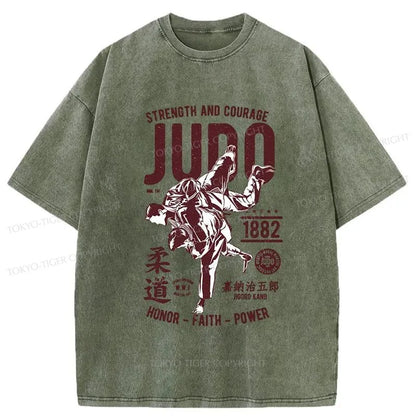 Tokyo-Tiger JUDO Japanese Washed T-Shirt