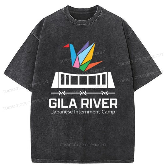 Tokyo-Tiger Gila River Japanese Internment Camp Washed T-Shirt