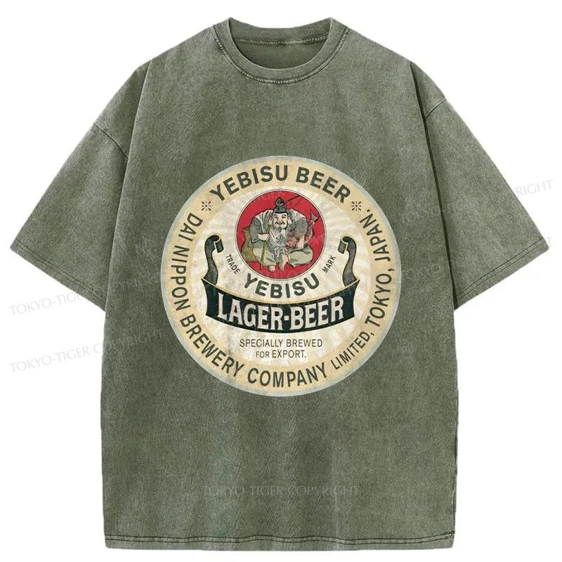 Tokyo-Tiger Yebisu Beer Japanese Washed T-Shirt