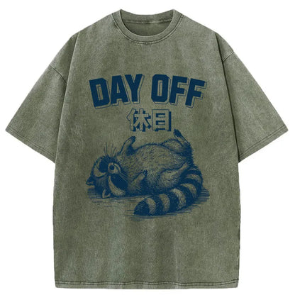 Tokyo-Tiger Tired Excausted Raccoon Washed T-Shirt