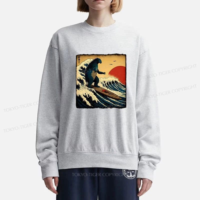 Tokyo-Tiger The Great Wave Godzilla Sweatshirt