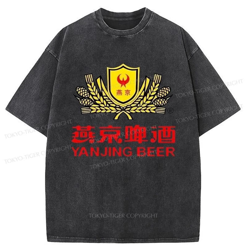 Tokyo-Tiger Yanjing Beer Logo Washed T-Shirt