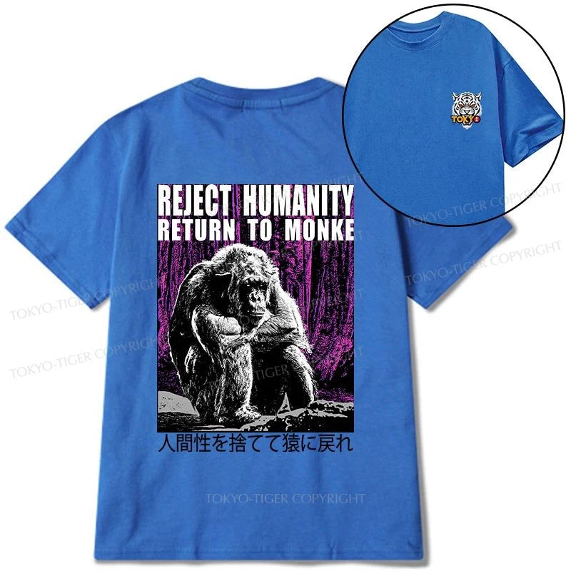 Tokyo-Tiger Reject Humanity Return To Monkey Japan Front Back Classic T-Shirt