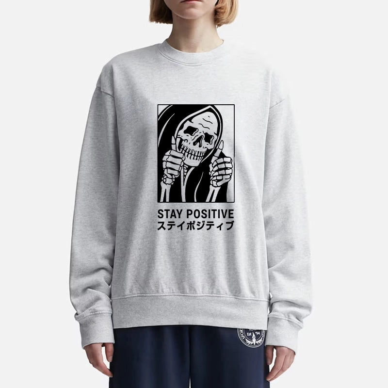 Tokyo-Tiger Stay Positive Skeleton Sweatshirt