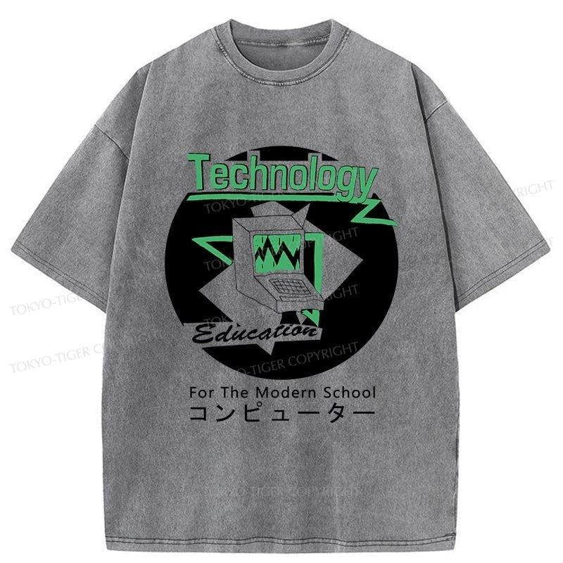 Tokyo-Tiger Technology For The Modern School Washed T-Shirt