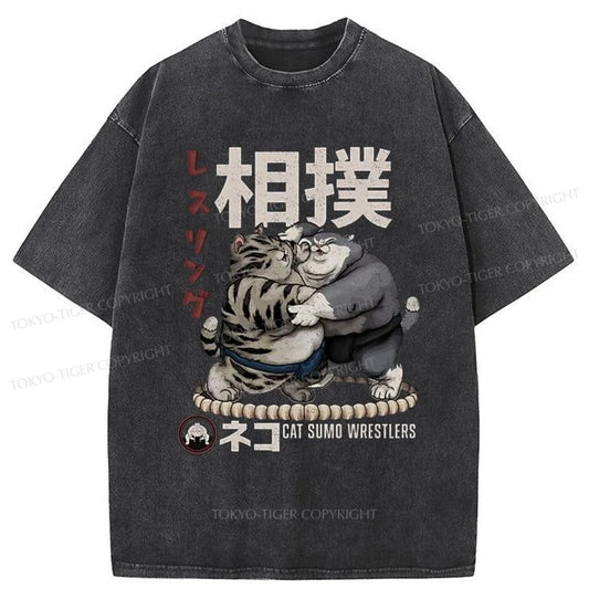 Tokyo-Tiger Sumo Cat Washed T-Shirt